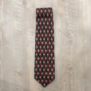 J. Ferar Geometric Patterned Tie - Red and Black